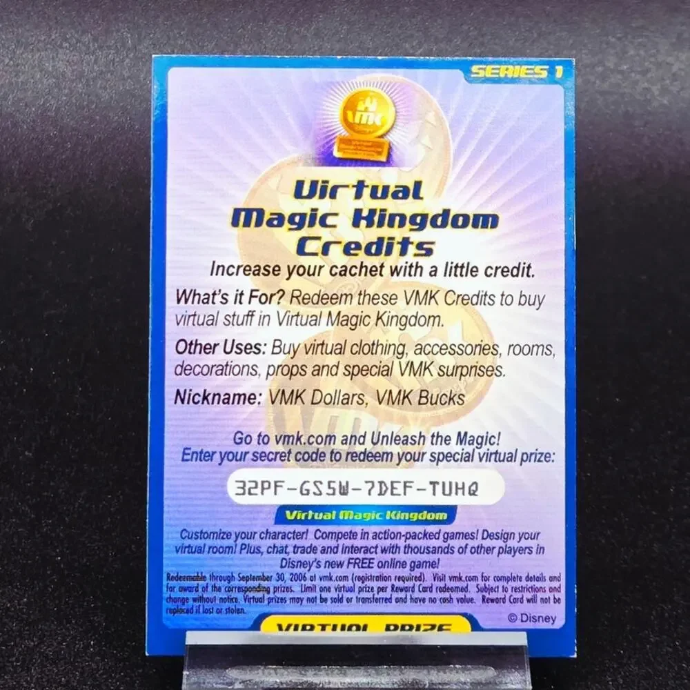 Rare Virtual Magic Kingdom VMK Credits Card